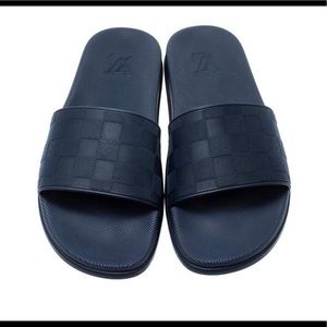 Louis Vuitton Blue men’s slides only worn once!